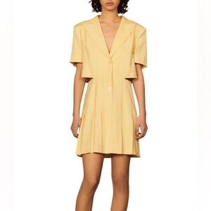Sandro Yellow Tailored Dress with Cut outs